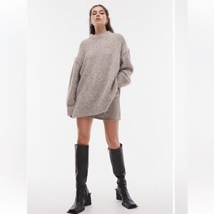 Topshop Beige Crew Neck Sweater